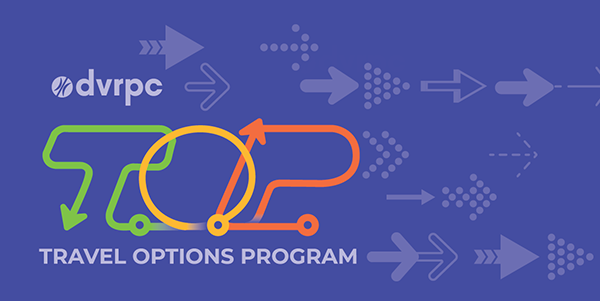 The logo for DVRPC's Travel Options Program (TOP)