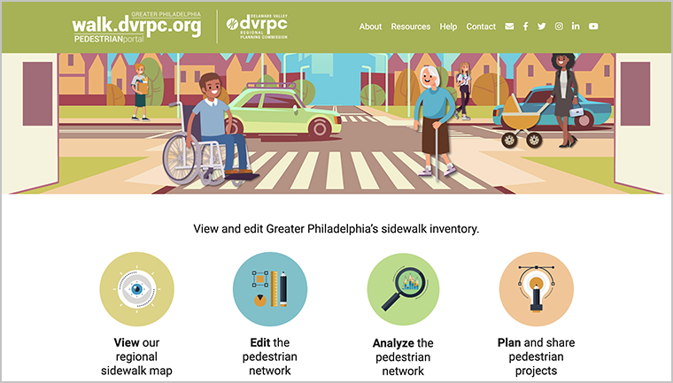 Screenshot of walk.dvrpc.org
