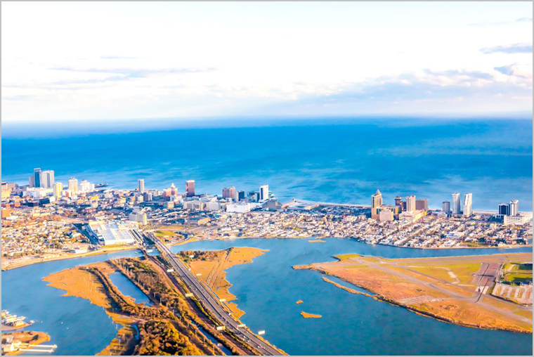 Overhead view of Atlantic City, NJ