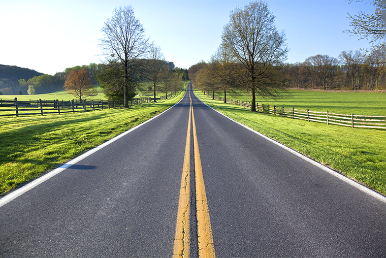 Two-lane rural road