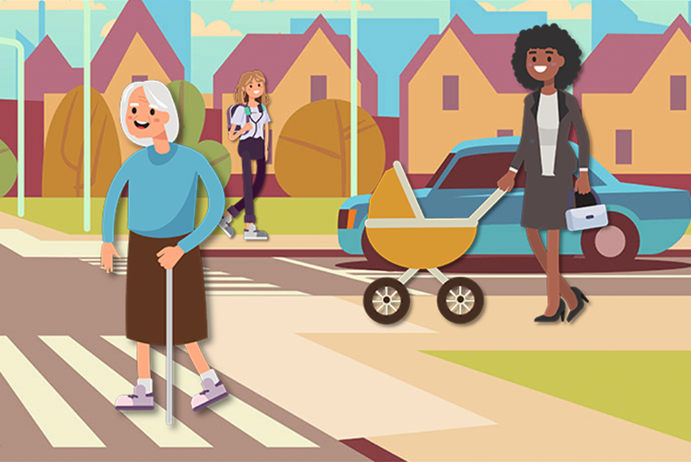 Illustration of pedestrians