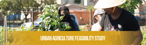 Urban Agriculture Feasibility Study. Image of students farming at the Resilient Roots farm in Camden.